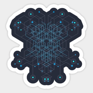 Neon Cube Abstract Sticker